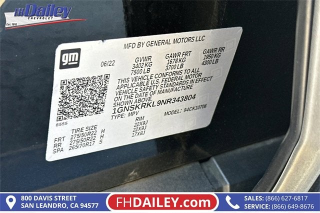 2022 Chevrolet Tahoe RST