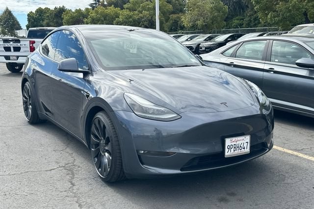 Used 2021 Tesla Model Y Performance with VIN 5YJYGDEF3MF264095 for sale in San Leandro, CA